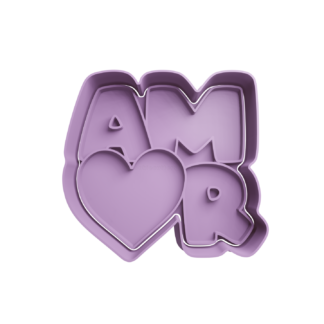 Lettering Amor Cookie Cutter STL